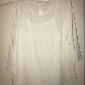 White blouse with gold stripes